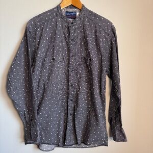 Wrangler X-Long Tails Mens Long Sleeve Western Dress Shirt Long Sleeve Gray/Blk